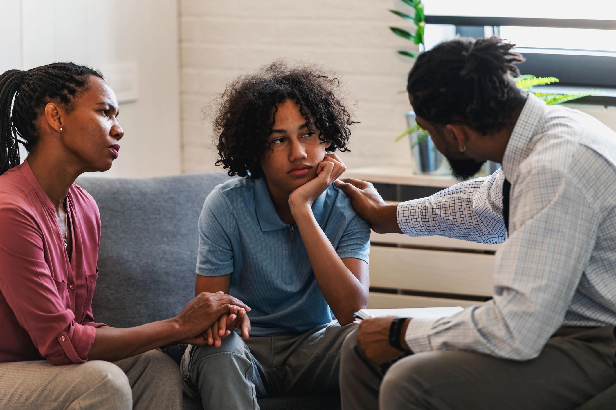 People in group therapy session